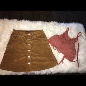 Brandy Melville velvet skirt & top